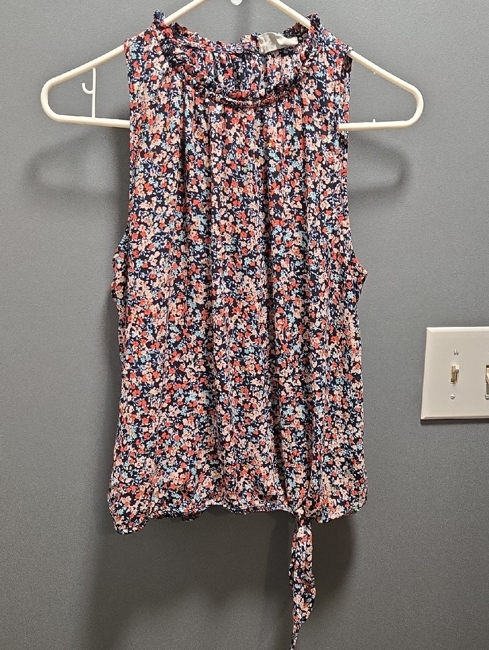 Sienna Sky Navy Floral Tie-Hem Top